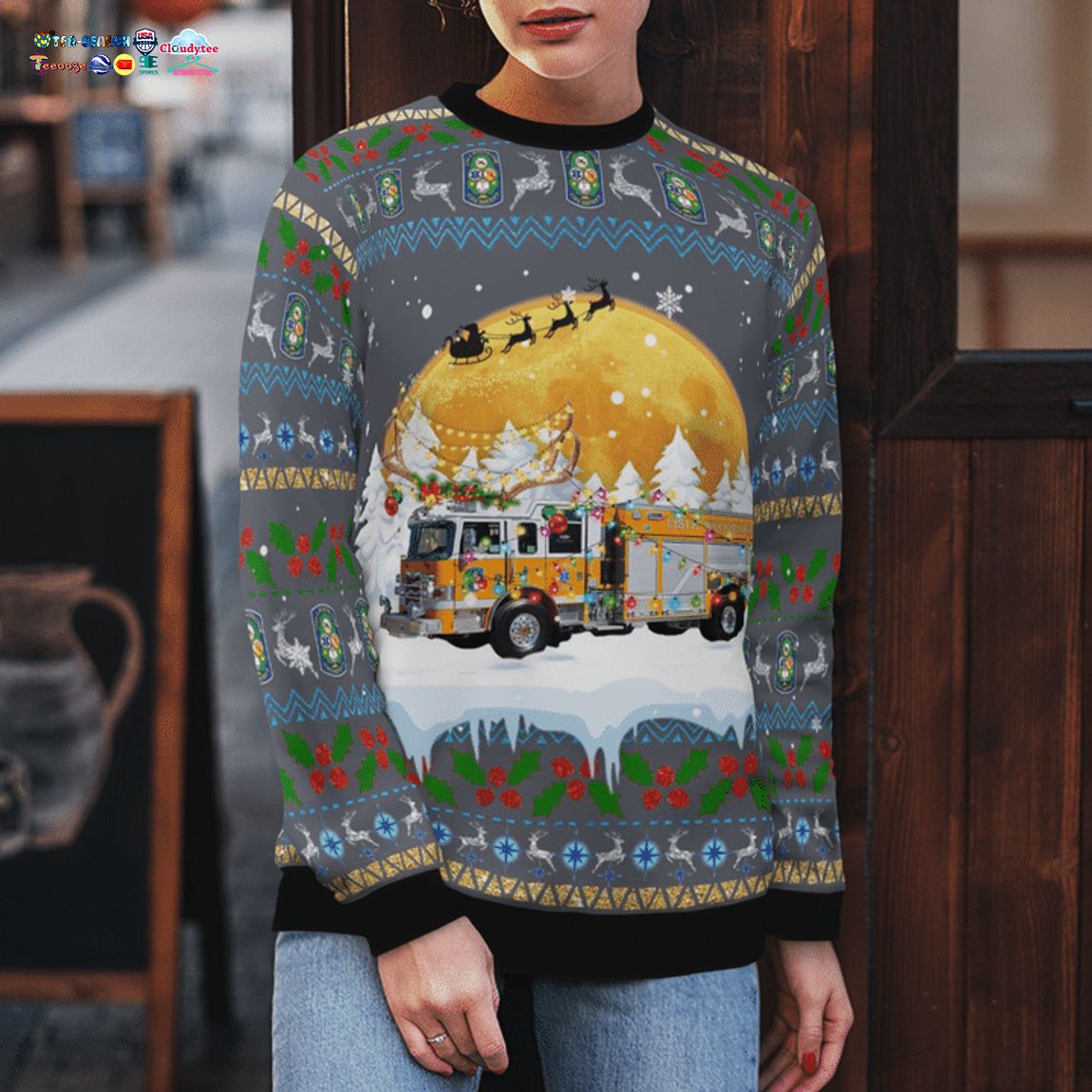 Lisle-Woodridge Fire District 3D Christmas Sweater