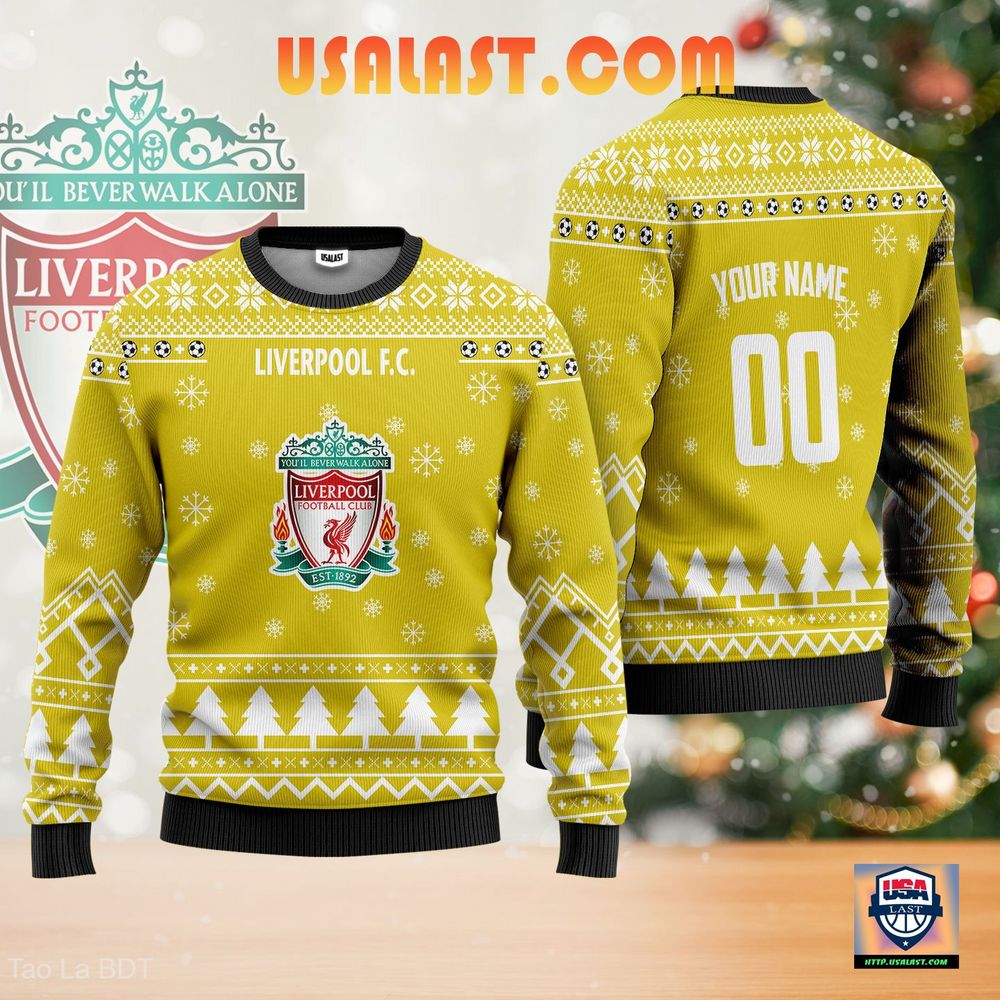 Liverpool F.C Personalized Yellow Christmas Jumper – Usalast