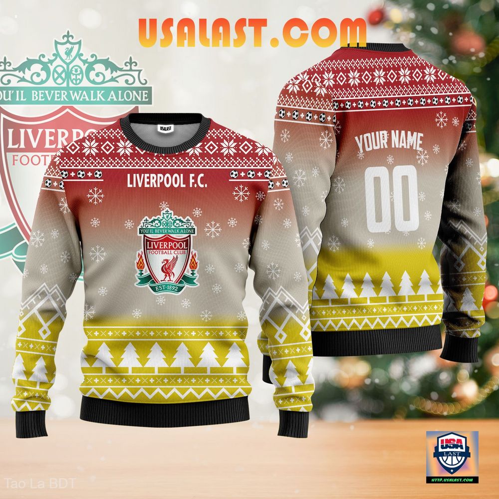 Liverpool F.C Red Beige Yellow Ugly Sweater – Usalast