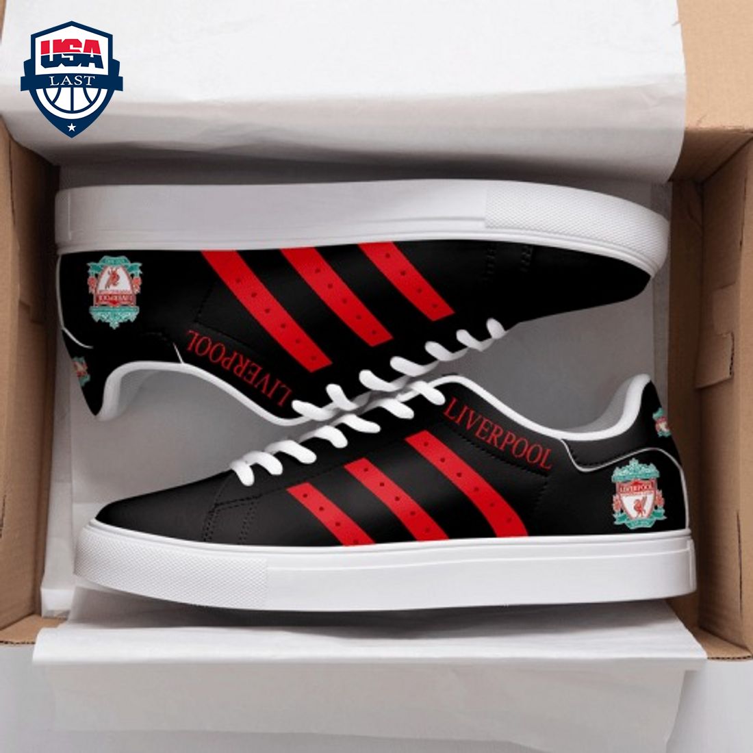 Liverpool FC Red Stripes Style 2 Stan Smith Low Top Shoes – Saleoff