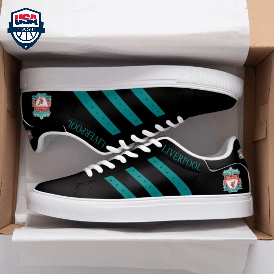 Liverpool FC Teal Stripes Style 2 Stan Smith Low Top Shoes – Saleoff