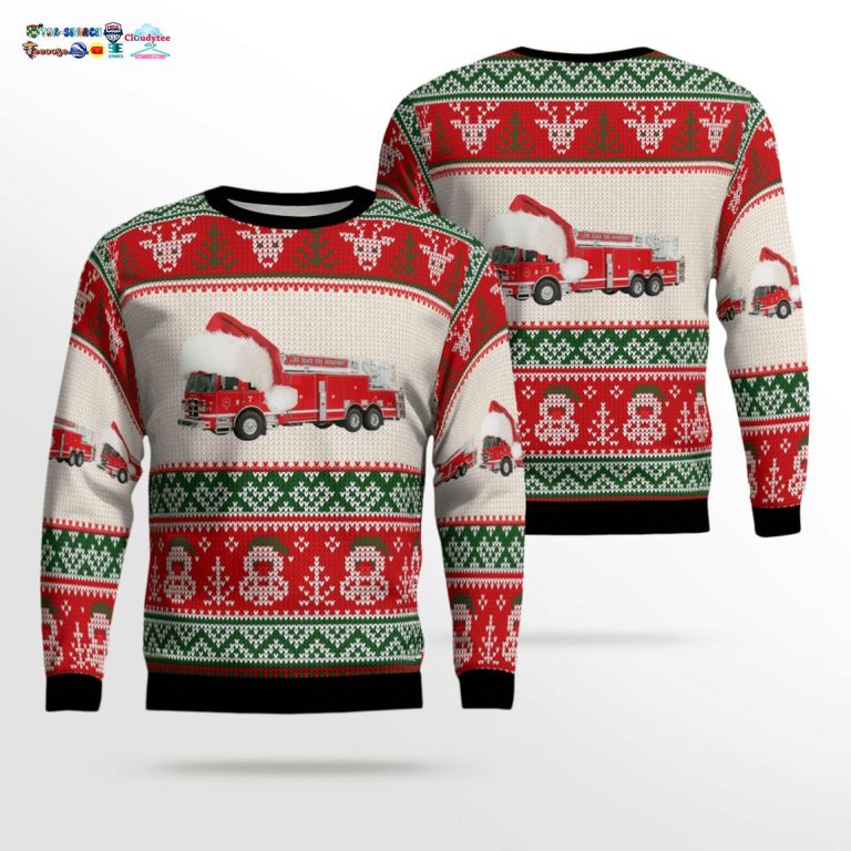 Long Beach Fire Department 3D Christmas Sweater - Rocking picture