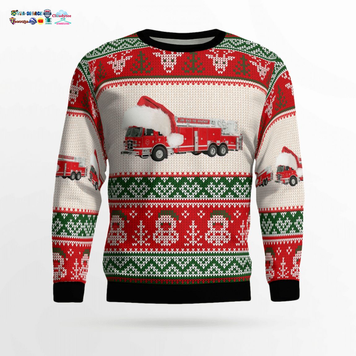 Long Beach Fire Department 3D Christmas Sweater - Saleoff