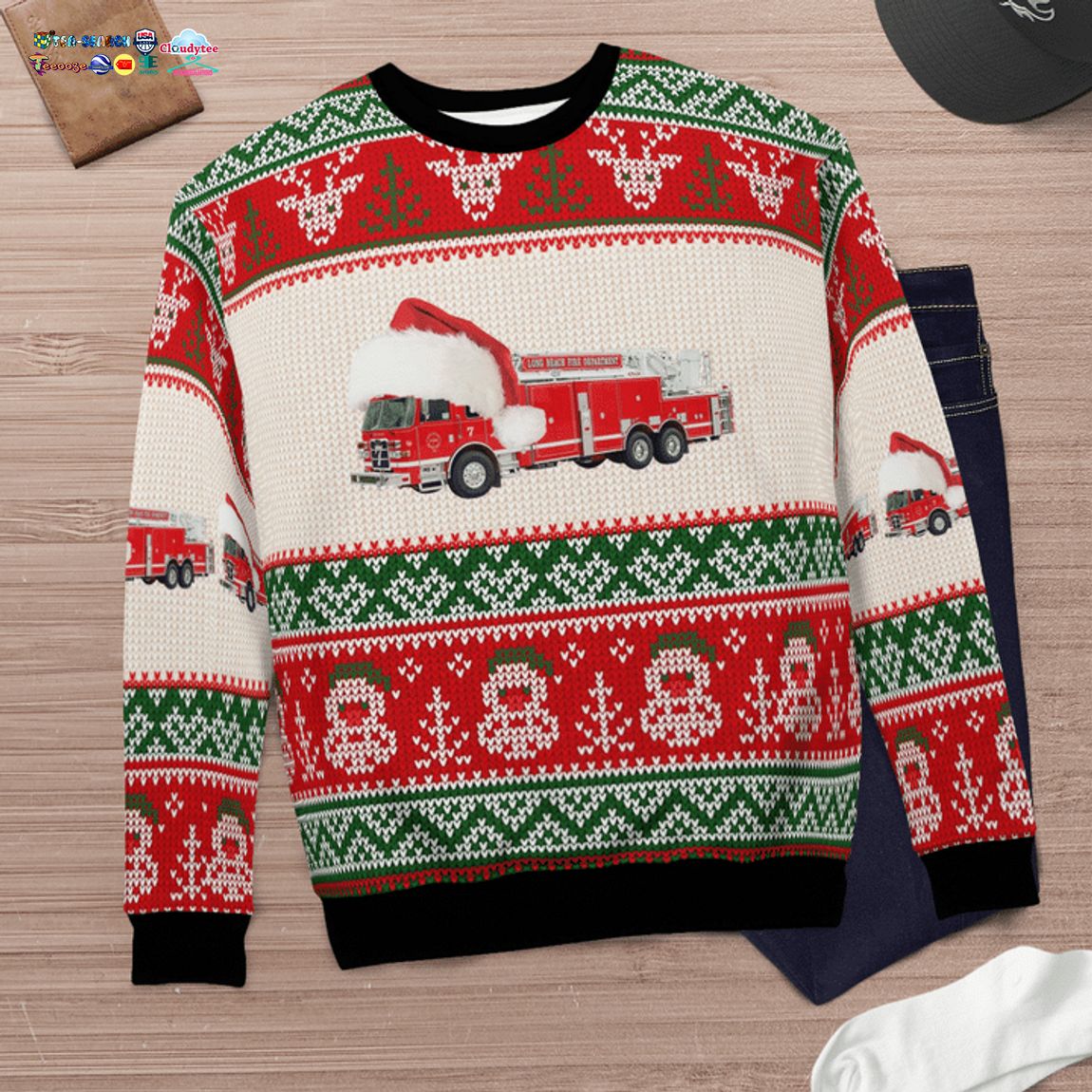 Long Beach Fire Department 3D Christmas Sweater - Saleoff