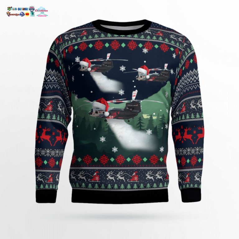 Los Angeles County Fire Department CH-47 3D Christmas Sweater - Rocking picture