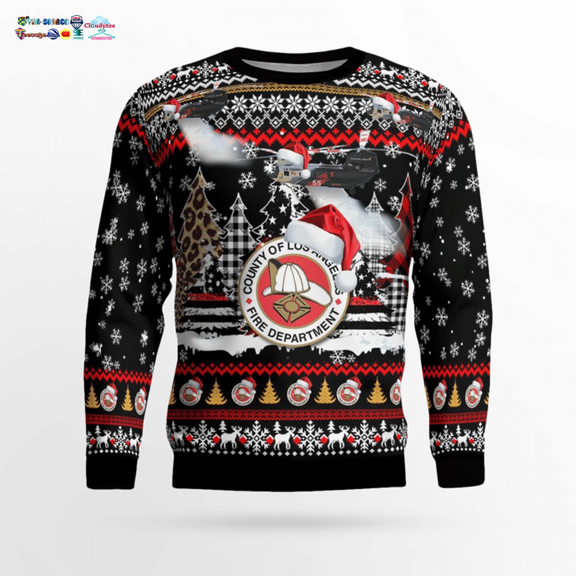 Los Angeles County Fire Department CH-47 Ver 2 3D Christmas Sweater