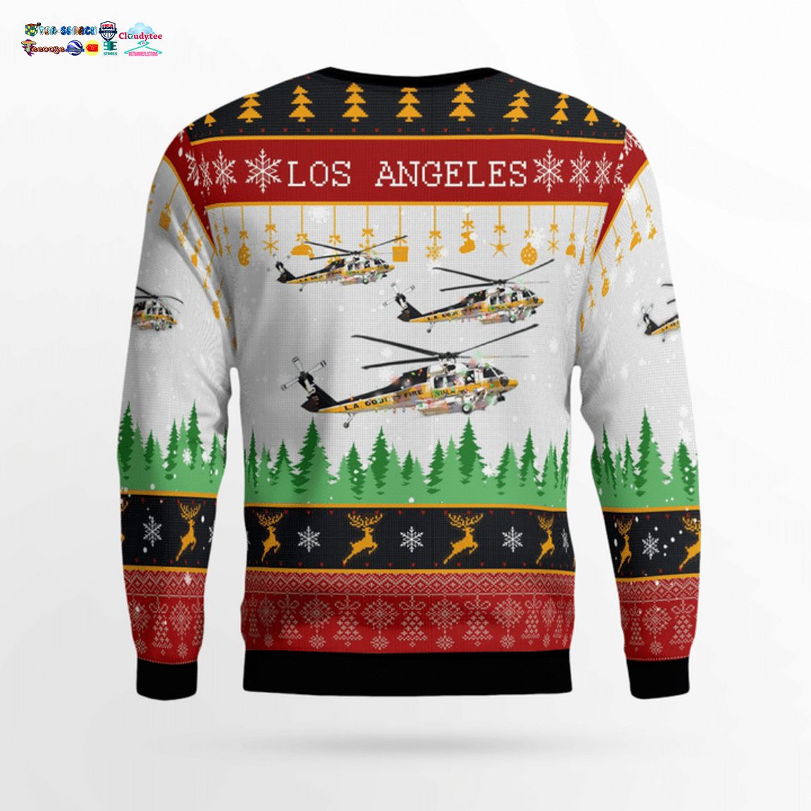 Los Angeles County Fire Department Sikorsky S-70 Firehawk 3D Christmas Sweater