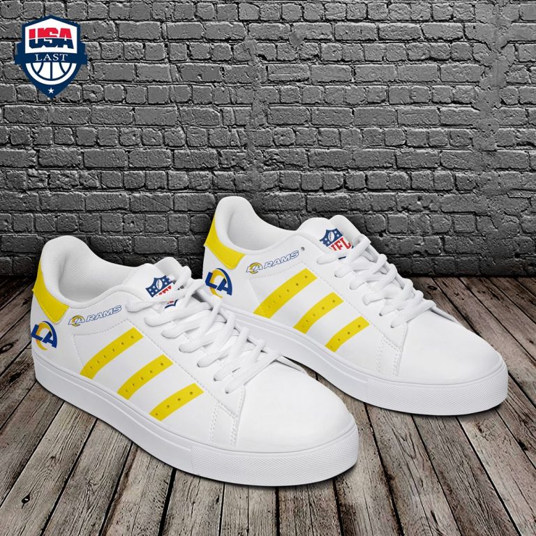Los Angeles Rams Yellow Stripes Stan Smith Low Top Shoes - Studious look
