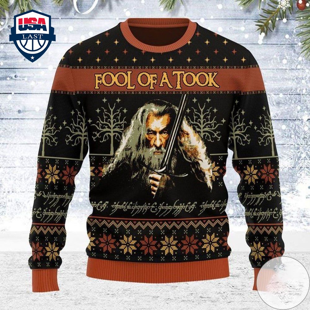 LOTR Gandalf Fool Of A Took Ugly Christmas Sweater - Nice shot bro