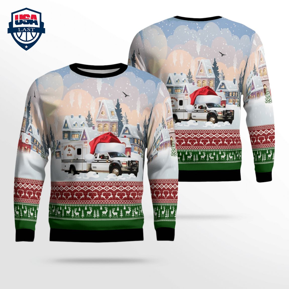 Louisiana New Orleans EMS 3D Christmas Sweater - Nice place and nice picture