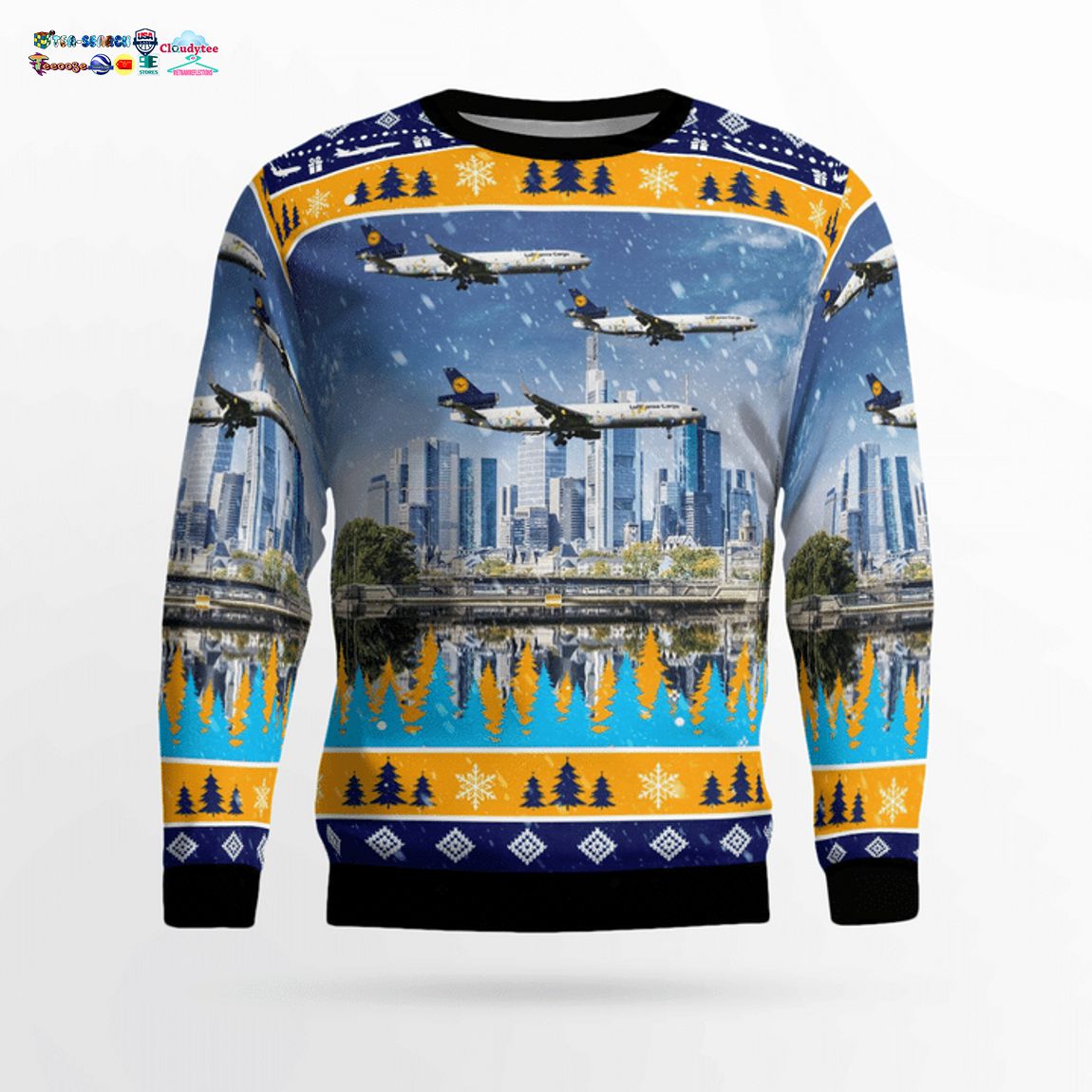 Lufthansa Cargo MD-11 3D Christmas Sweater