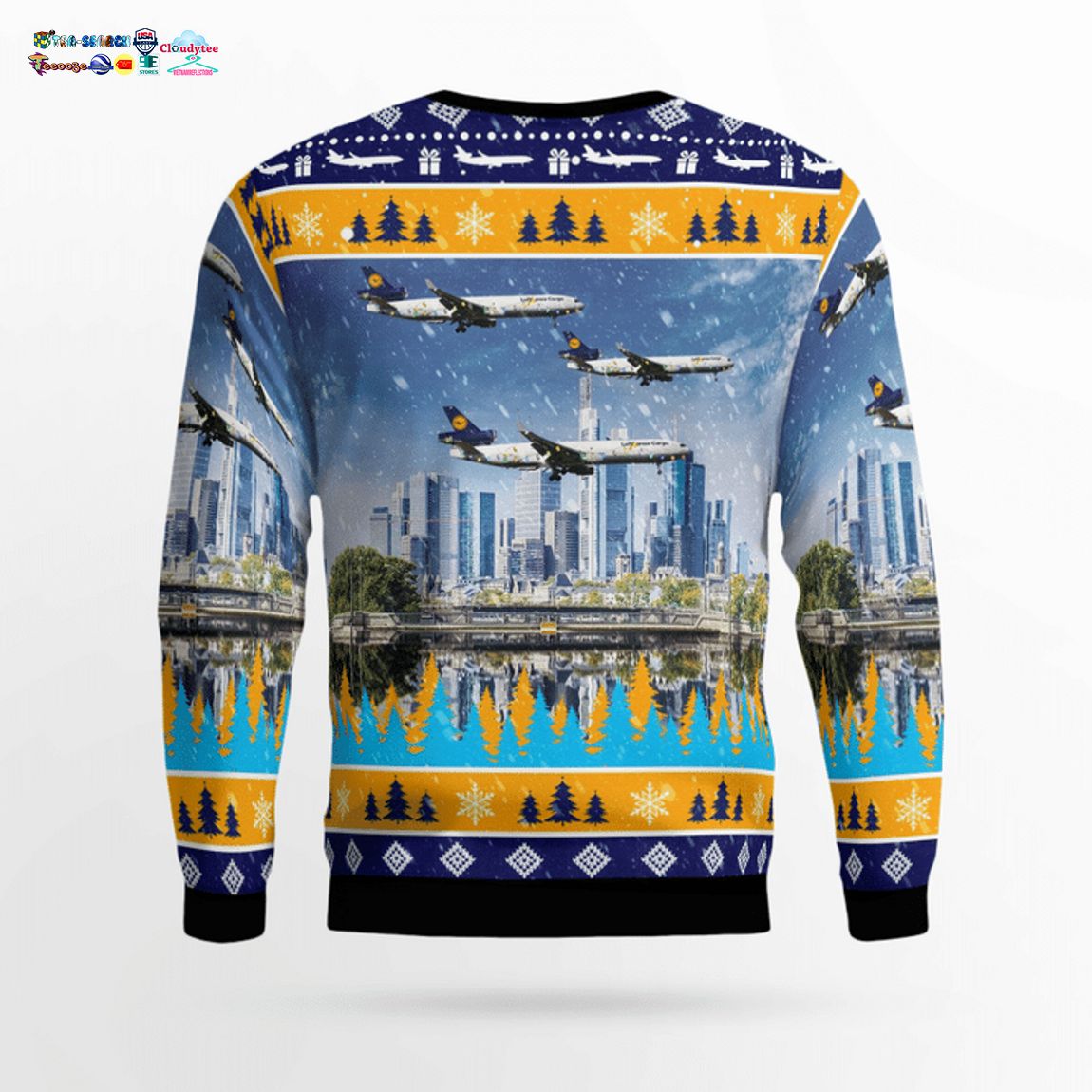Lufthansa Cargo MD-11 3D Christmas Sweater