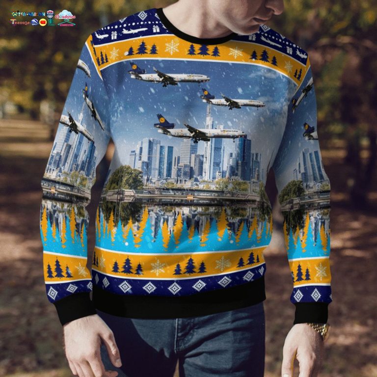 Lufthansa Cargo MD-11 3D Christmas Sweater - Eye soothing picture dear