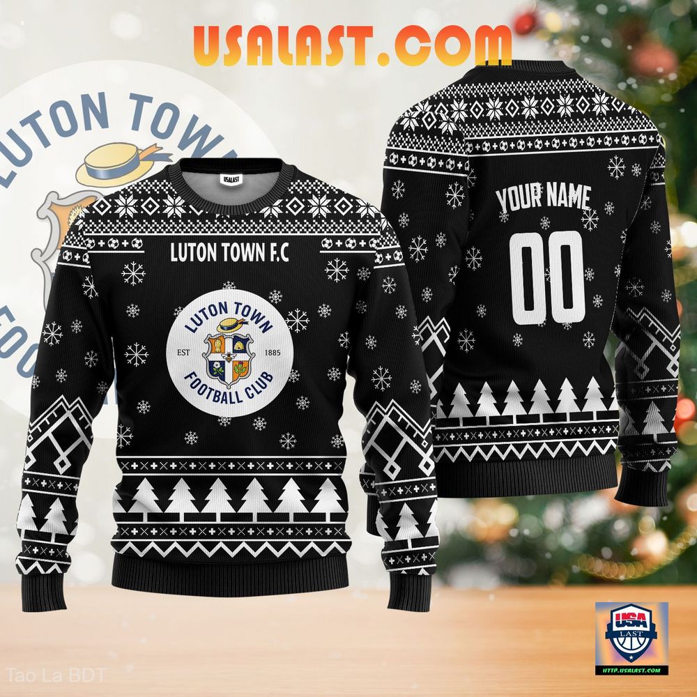 Luton Town F.C Ugly Christmas Sweater Black Version – Usalast