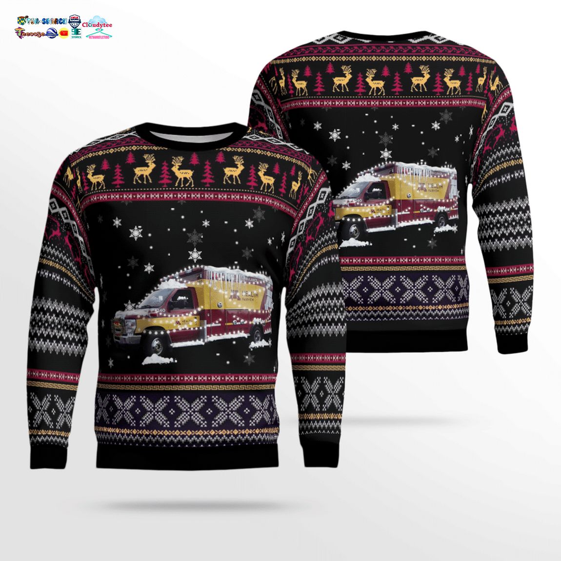 M Health Fairview EMS 3D Christmas Sweater - Nice place and nice picture