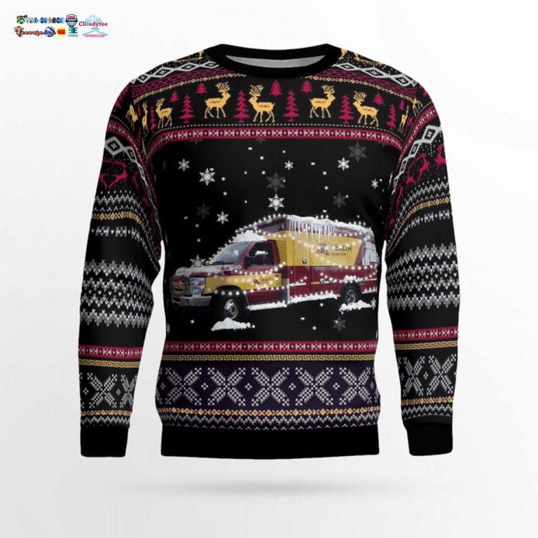 M Health Fairview EMS 3D Christmas Sweater - Sizzling