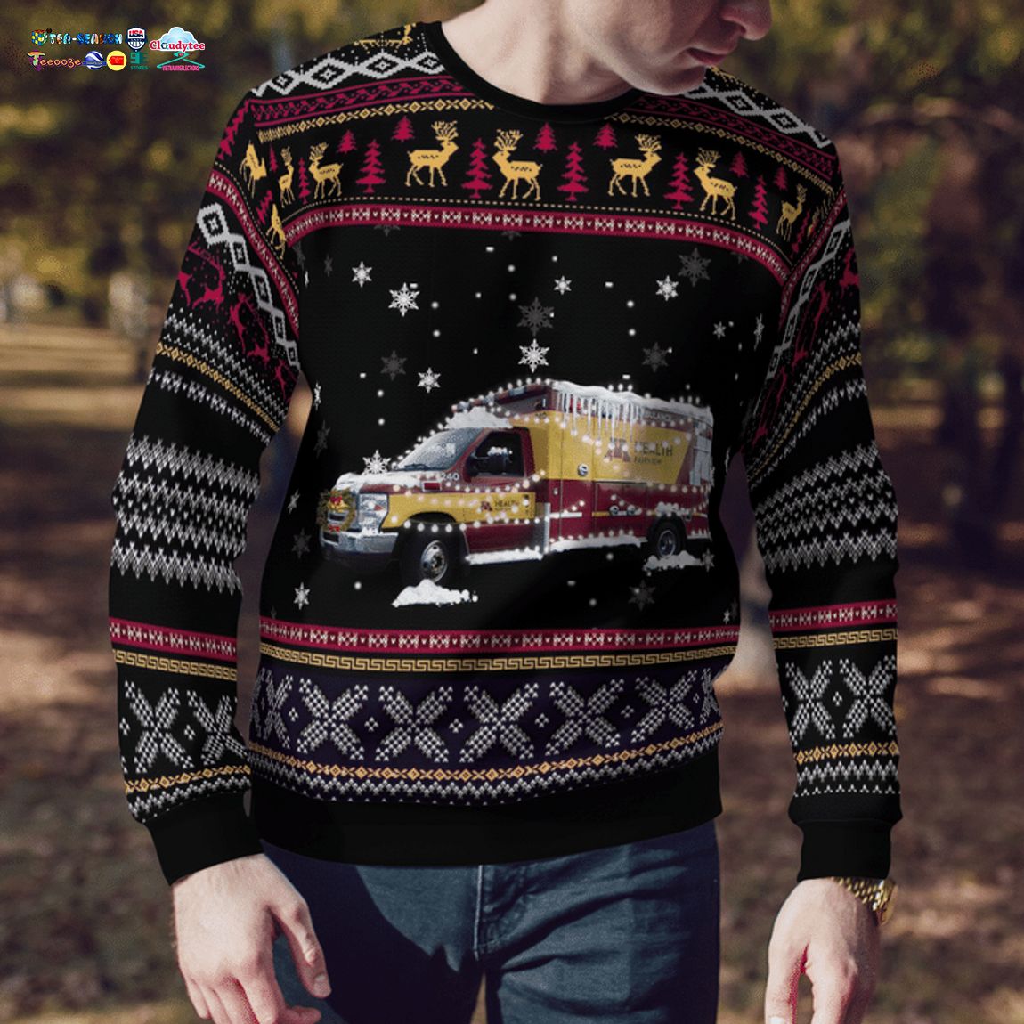 M Health Fairview EMS 3D Christmas Sweater