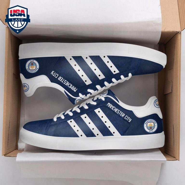 Manchester City FC White Stripes Style 1 Stan Smith Low Top Shoes - Heroine