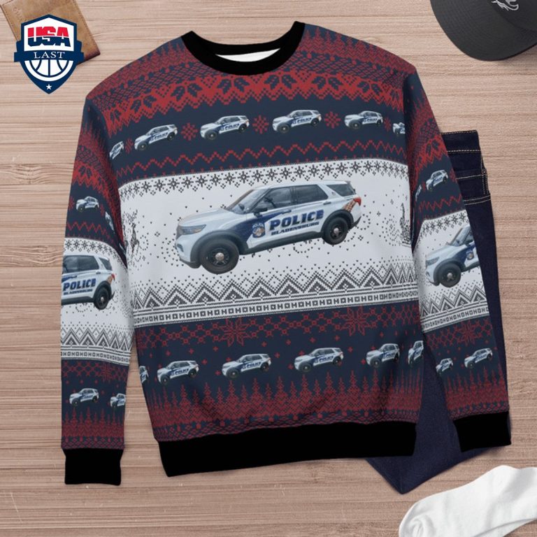 Maryland Bladensburg Police Department 3D Christmas Sweater - Studious look