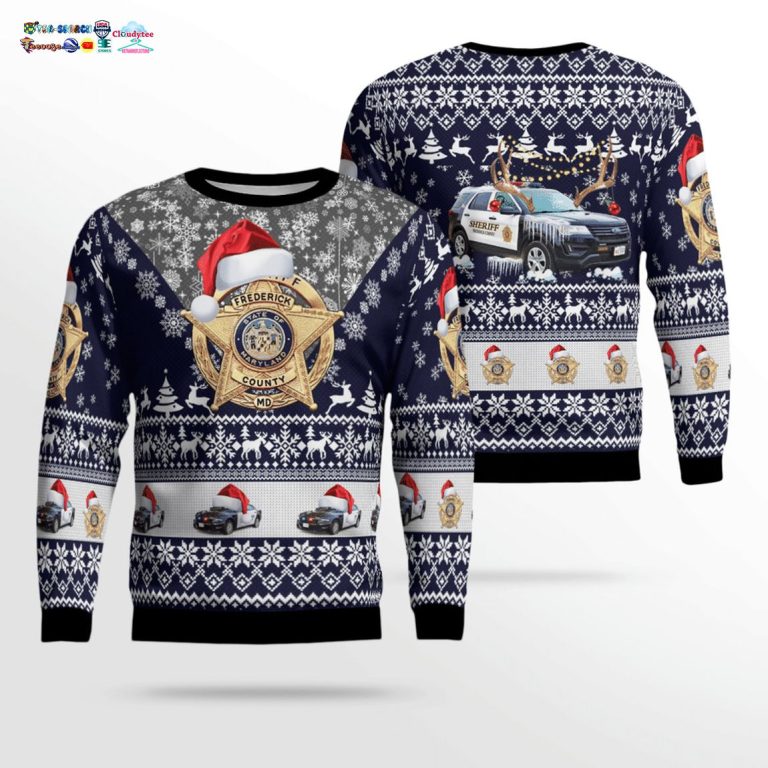 Maryland Frederick County Sheriff 3D Christmas Sweater - Loving click