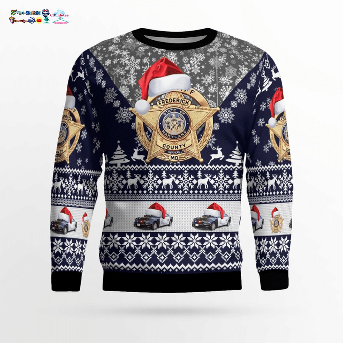 Maryland Frederick County Sheriff 3D Christmas Sweater