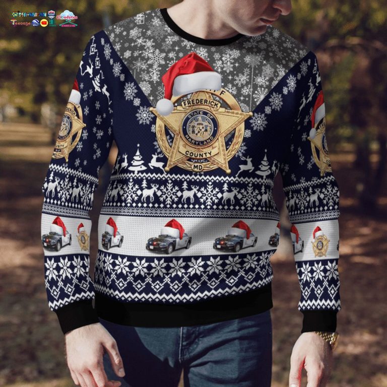 Maryland Frederick County Sheriff 3D Christmas Sweater - Beauty queen