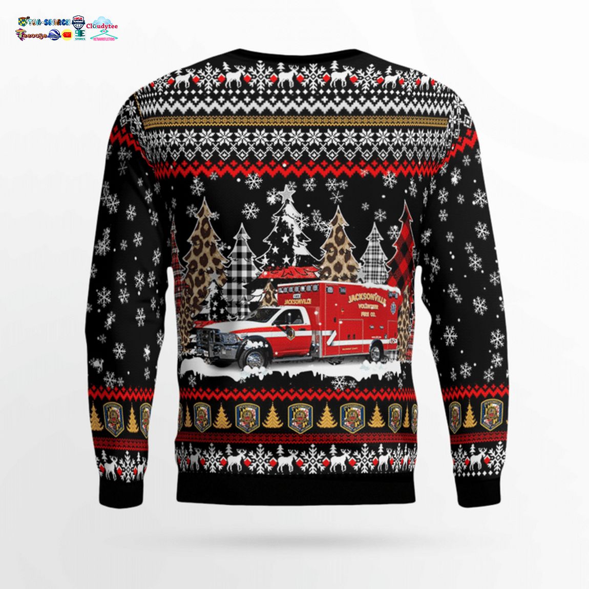 Maryland Jacksonville Volunteer Fire Company Station 47 3D Christmas Sweater