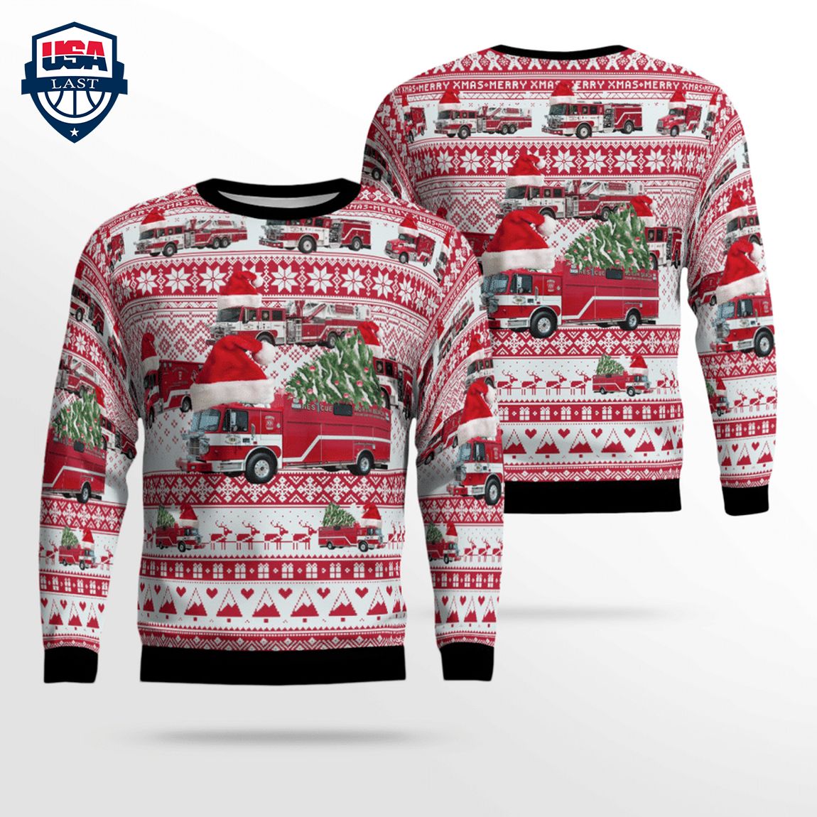 Maryland North Beach Volunteer Fire Department 3D Christmas Sweater – Saleoff