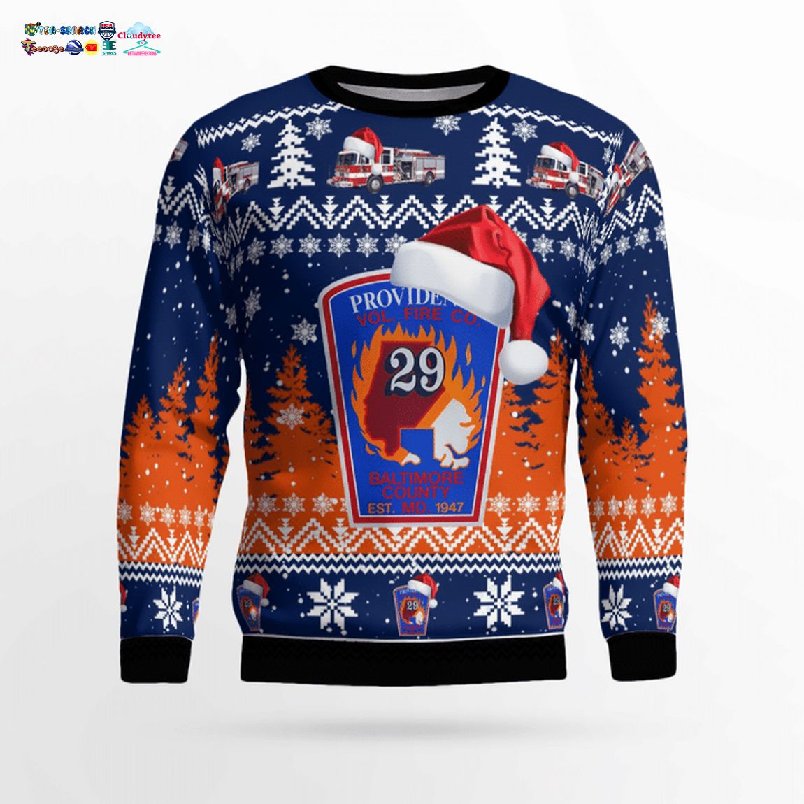 Maryland Providence Volunteer Fire Company 3D Christmas Sweater