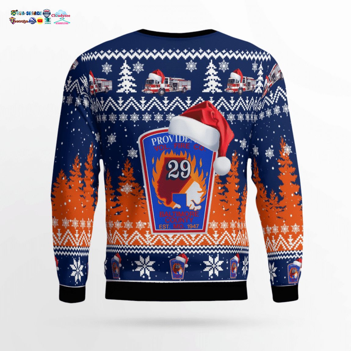 Maryland Providence Volunteer Fire Company 3D Christmas Sweater