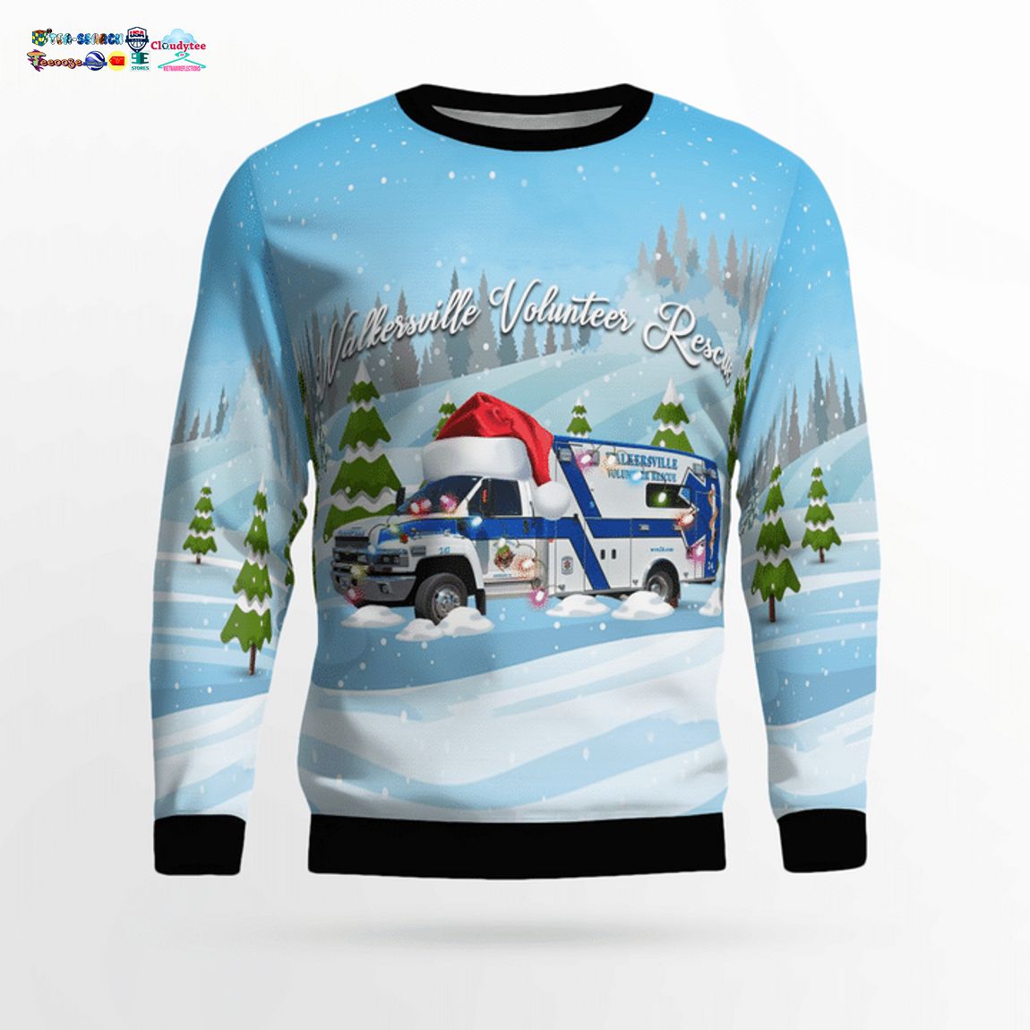 Maryland Walkersville Volunteer Rescue 3D Christmas Sweater