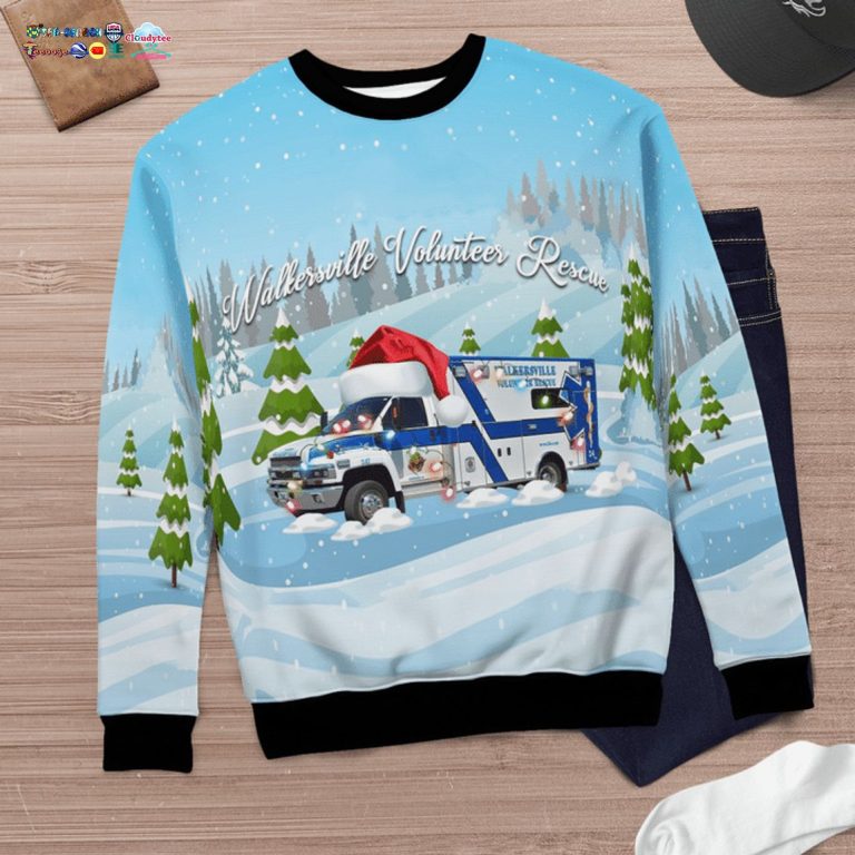 Maryland Walkersville Volunteer Rescue 3D Christmas Sweater - You look lazy