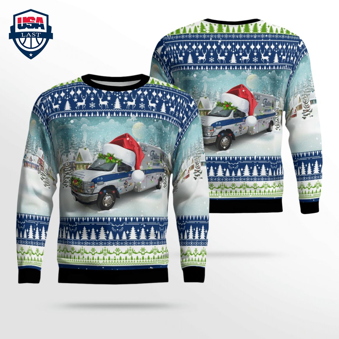 Massachusetts Fallon Ambulance Service 3D Christmas Sweater – Saleoff
