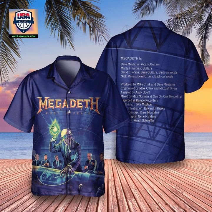 Megadeth Rust In Peace 1990 Unisex Hawaiian Shirt - Which place is this bro?