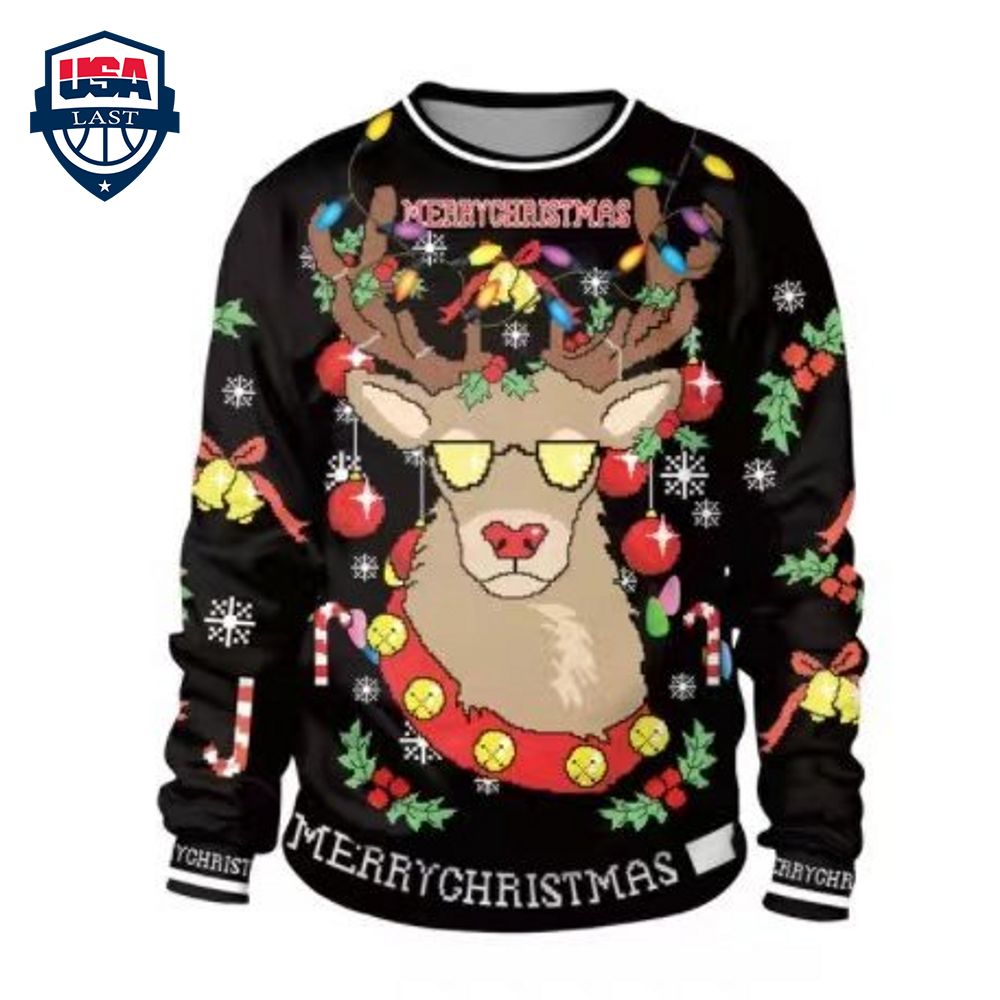 Merry Christmas Deer Ugly Christmas Sweater - Hey! You look amazing dear