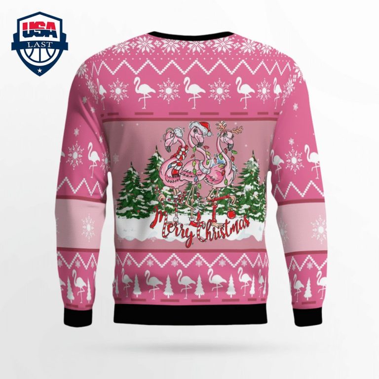 Merry Christmas Flamingo 3D Christmas Sweater - Studious look