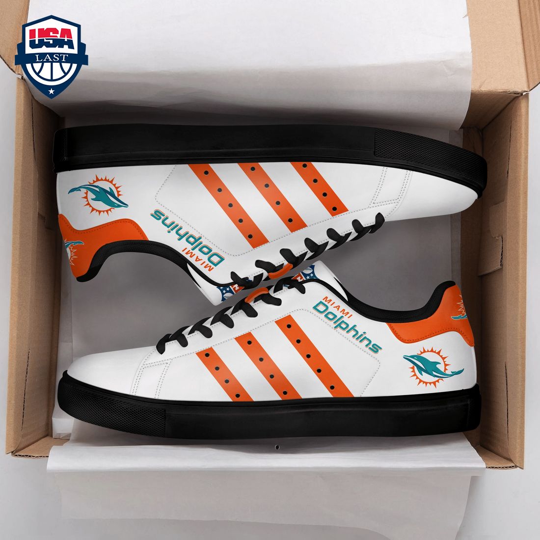 Miami Dolphins Orange Stripes Style 2 Stan Smith Low Top Shoes – Saleoff