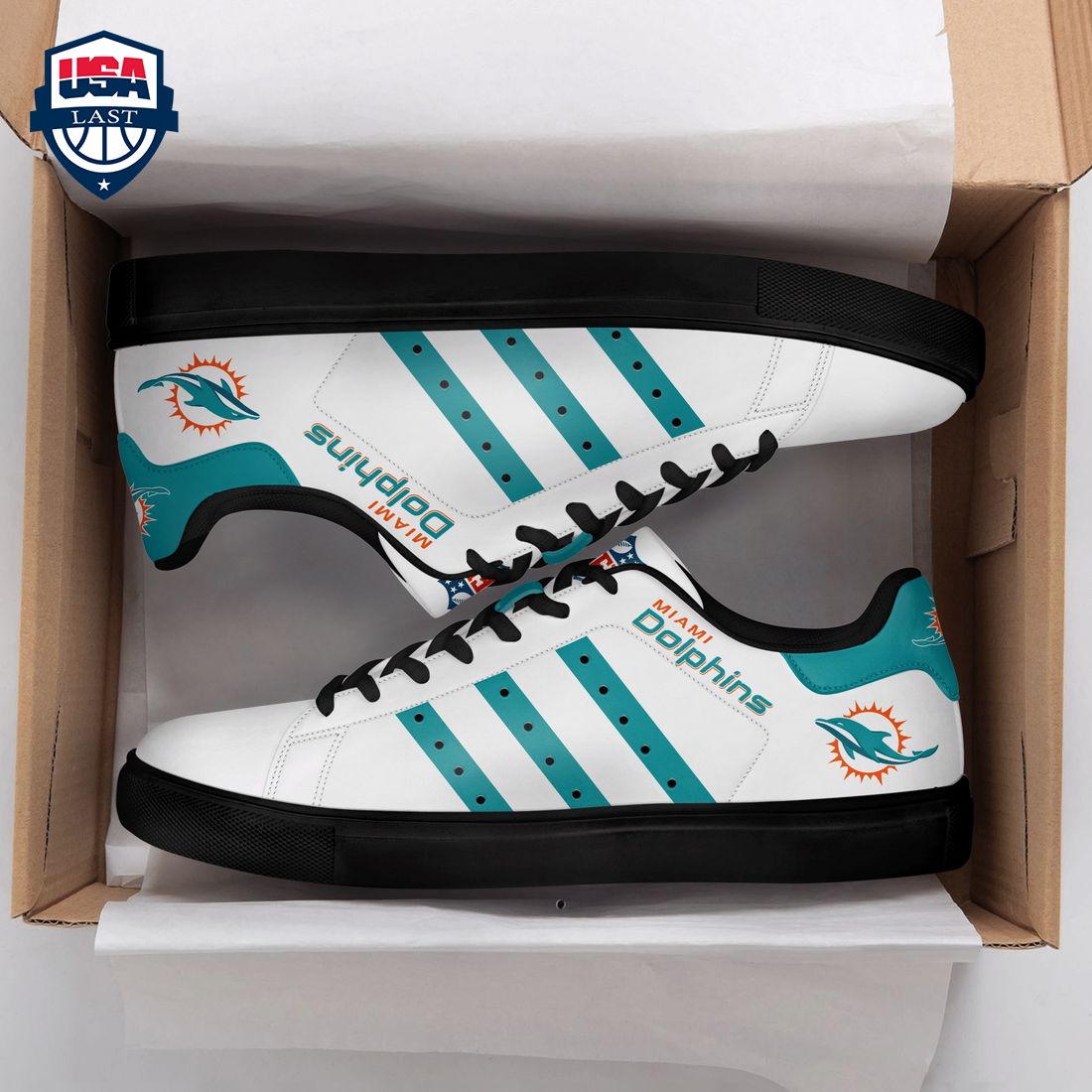 Miami Dolphins Teal Stripes Style 2 Stan Smith Low Top Shoes – Saleoff