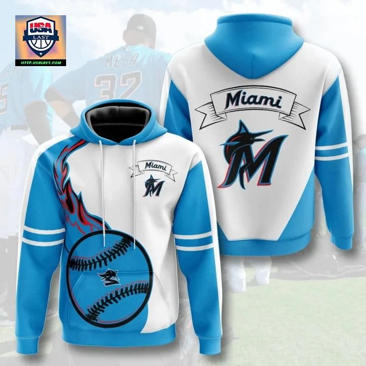 Miami Marlins Flame Balls Graphic 3D Hoodie - You look so healthy and fit