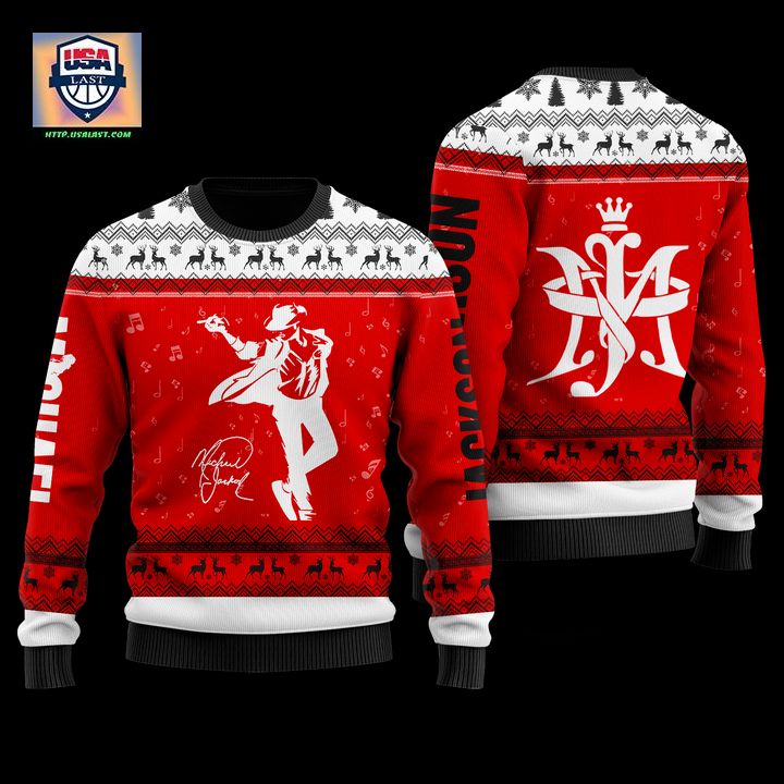 Michael Jackson Red & White Faux Wool Sweater – Usalast