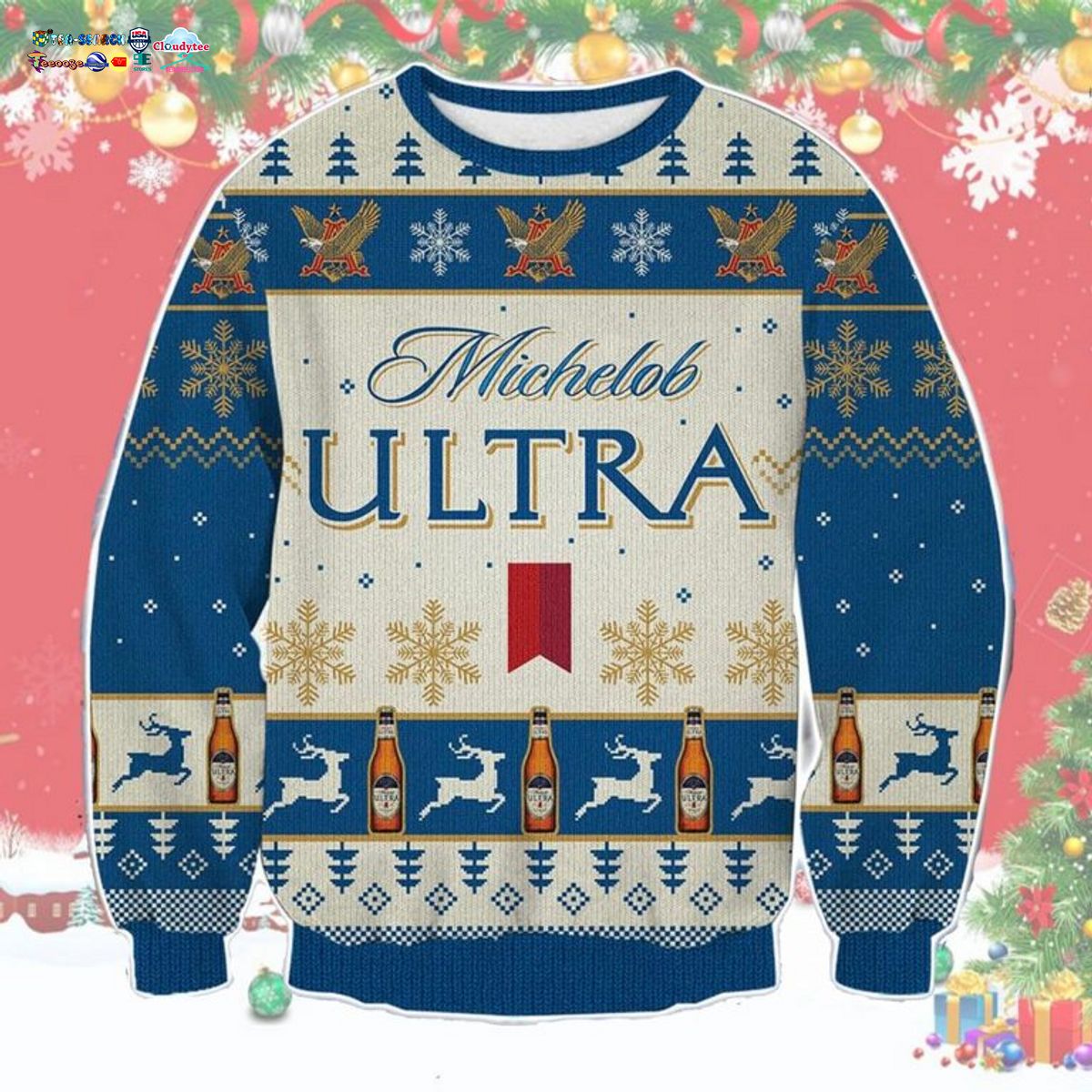 Michelob Ultra Ver 2 Ugly Christmas Sweater