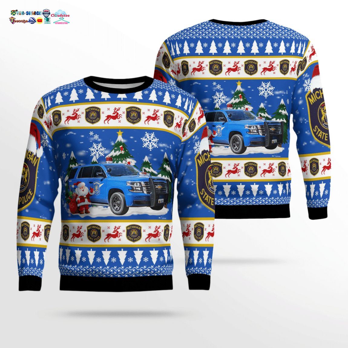Michigan State Police 2020 Chevy Tahoe K953 3D Christmas Sweater