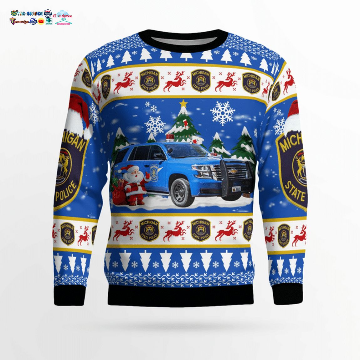 Michigan State Police 2020 Chevy Tahoe K953 3D Christmas Sweater