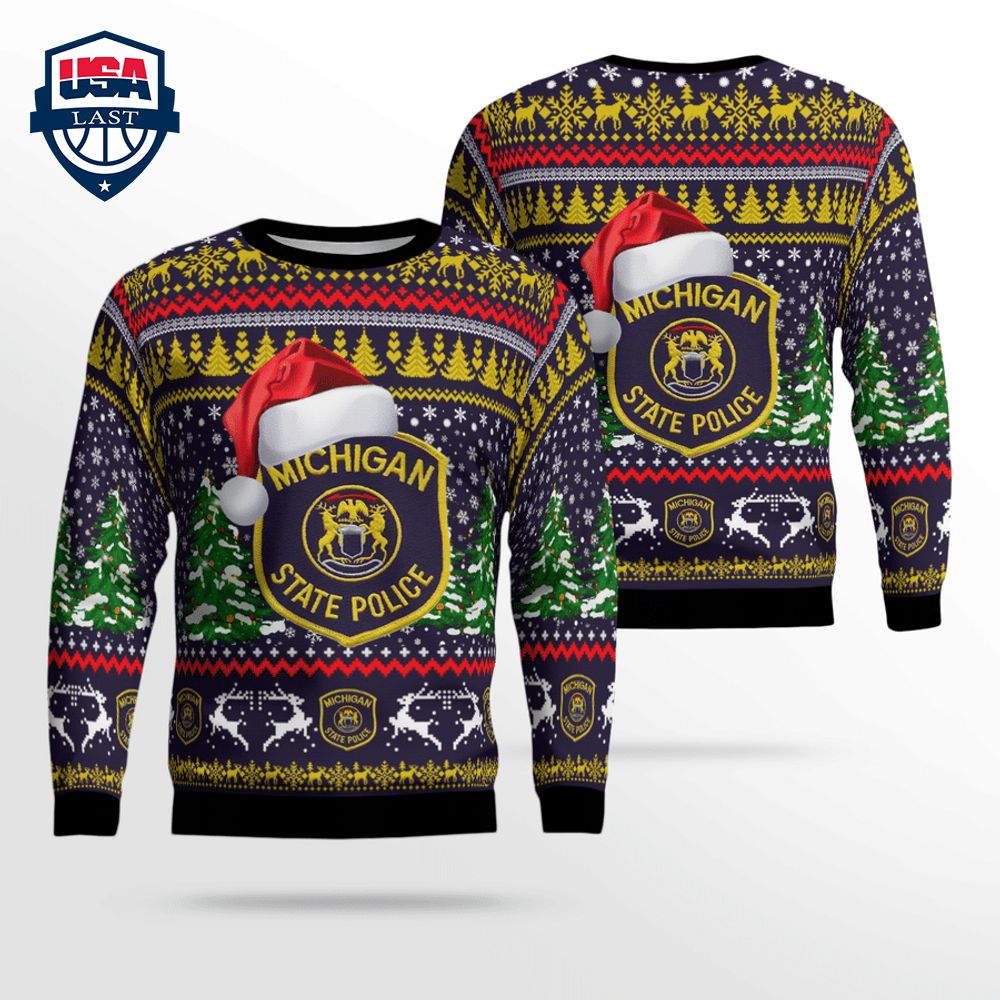 Michigan State Police 3D Christmas Sweater - You look too weak