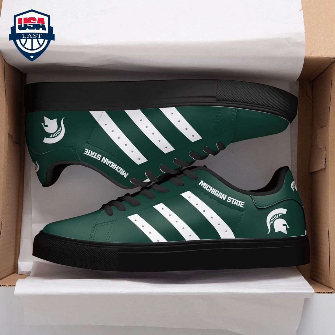 Michigan State Spartans White Stripes Stan Smith Low Top Shoes – Saleoff