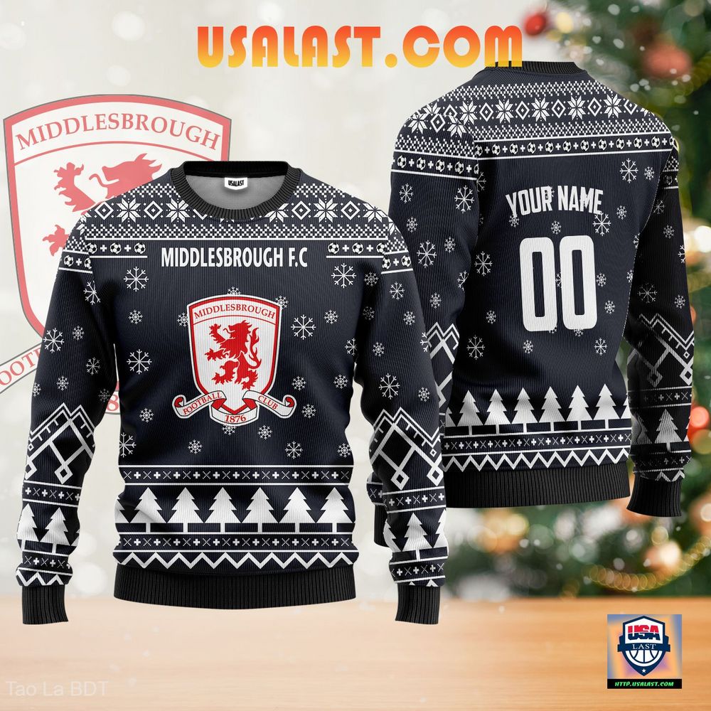 Middlesbrough F.C Ugly Christmas Sweater Gunmetal Version – Usalast