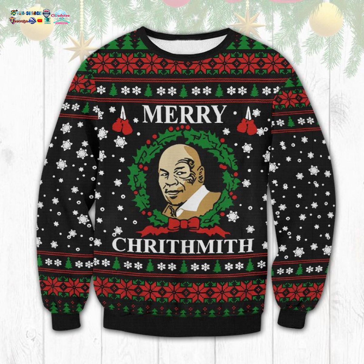 Mike Tyson Merry Chrithmith Ugly Christmas Sweater - Rocking picture