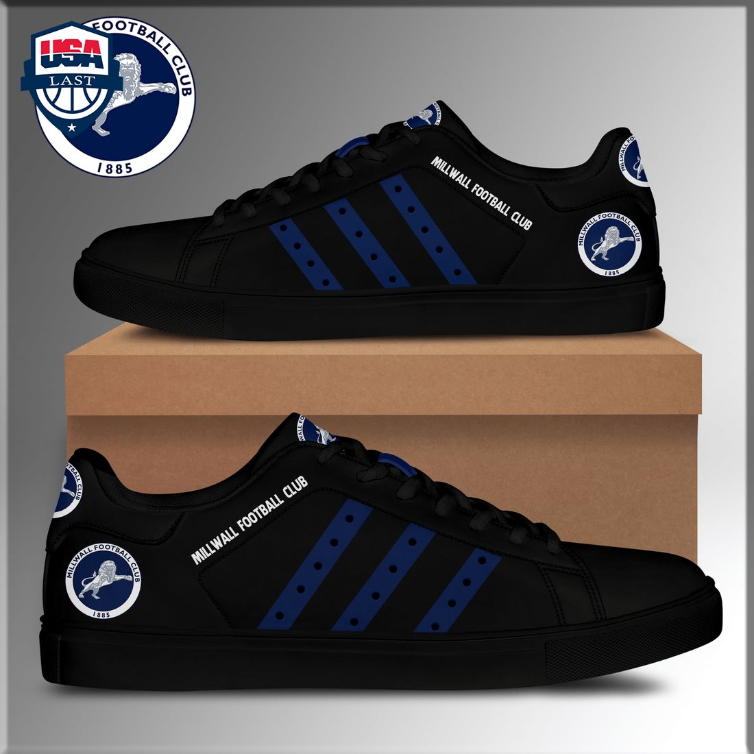 Millwall Football Club Navy Stripes Style 2 Stan Smith Low Top Shoes – Saleoff