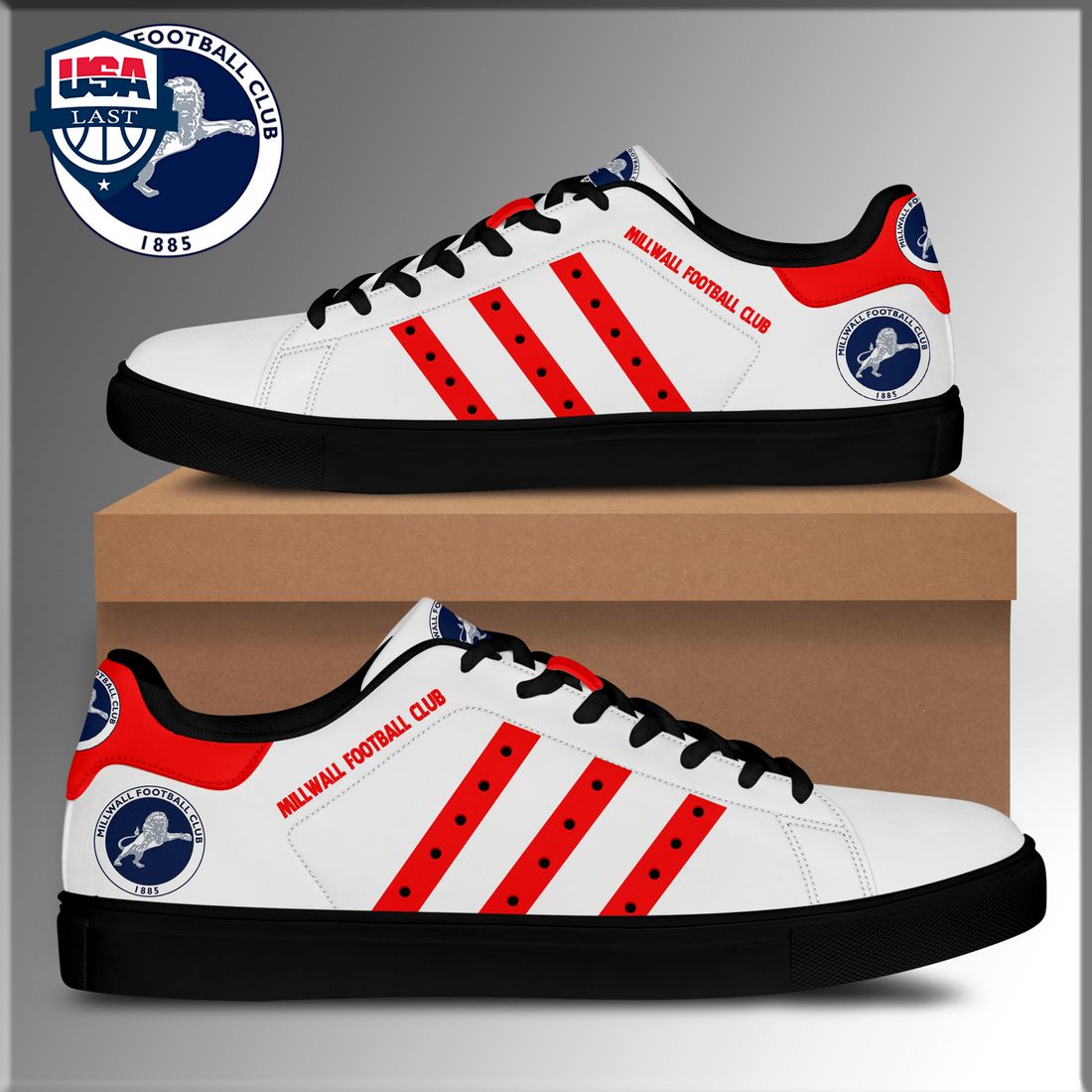 Millwall Football Club Red Stripes Stan Smith Low Top Shoes – Saleoff