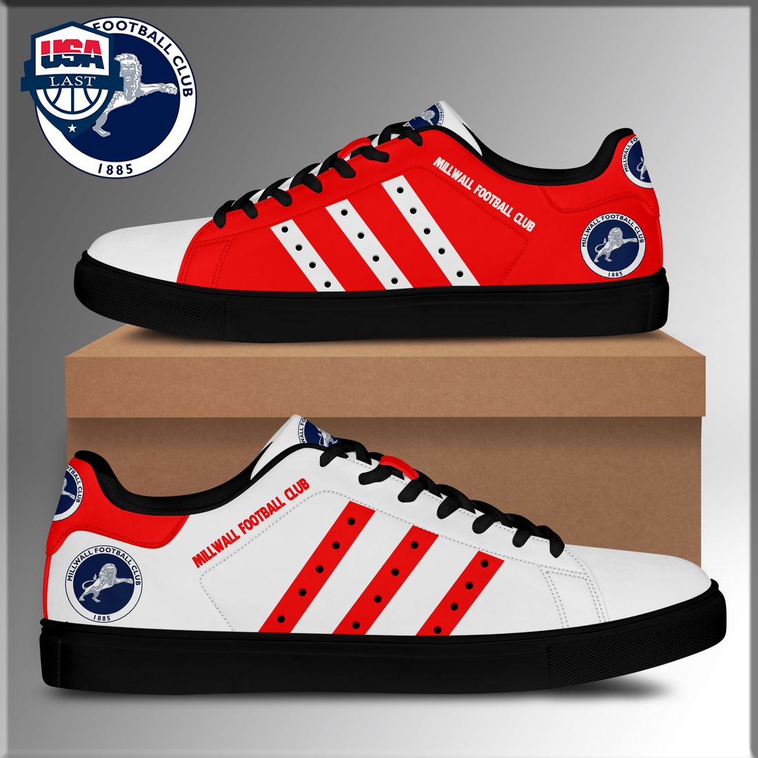 Millwall Football Club Red White Stan Smith Low Top Shoes – Saleoff